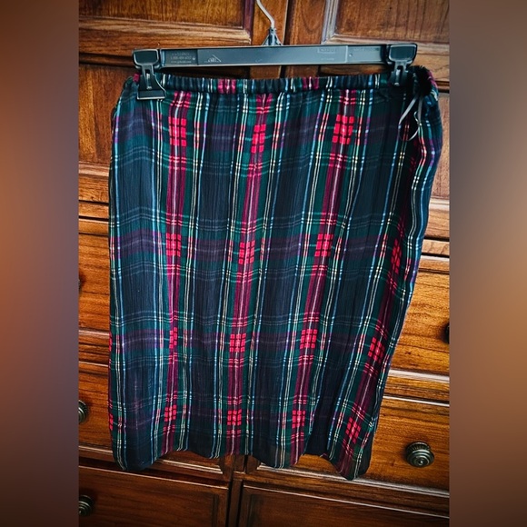 NWT J.Crew Gwen Lined Knee Length Plaid Layered Slip Skirt in Crinkle Chiffon - Picture 9 of 15